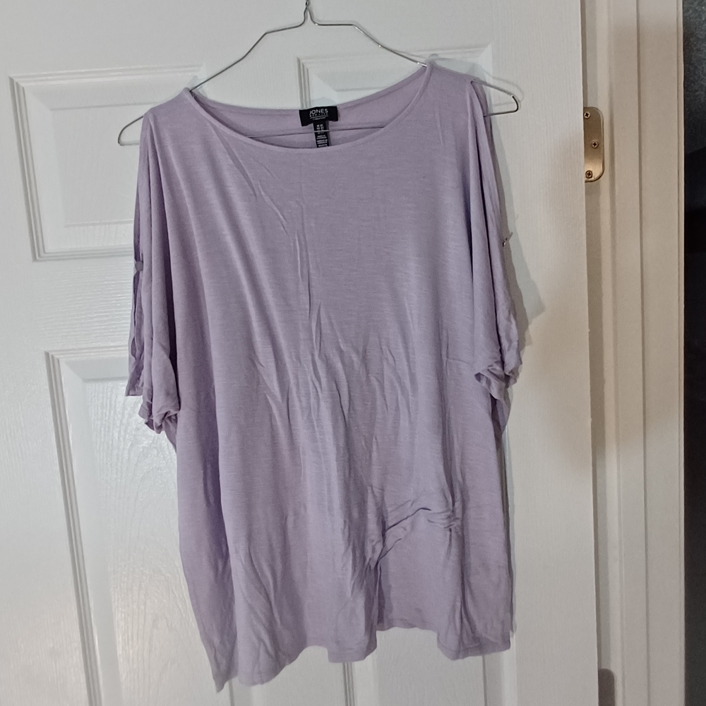 Jones New York Light Purple Short Sleeve Tee
